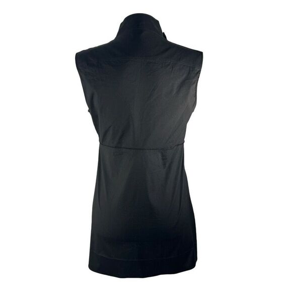 Mantu Black Sleeveless Small V-neck Button-Down Ruffled Top Blouse sz 6 - Picture 8 of 12